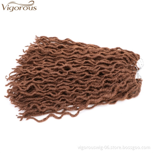 Vigorous 6 Colors Hot Sales Top Quality Soft Synthetic Braids for African American Women Messy Faux Locs Curly Crochet Braid